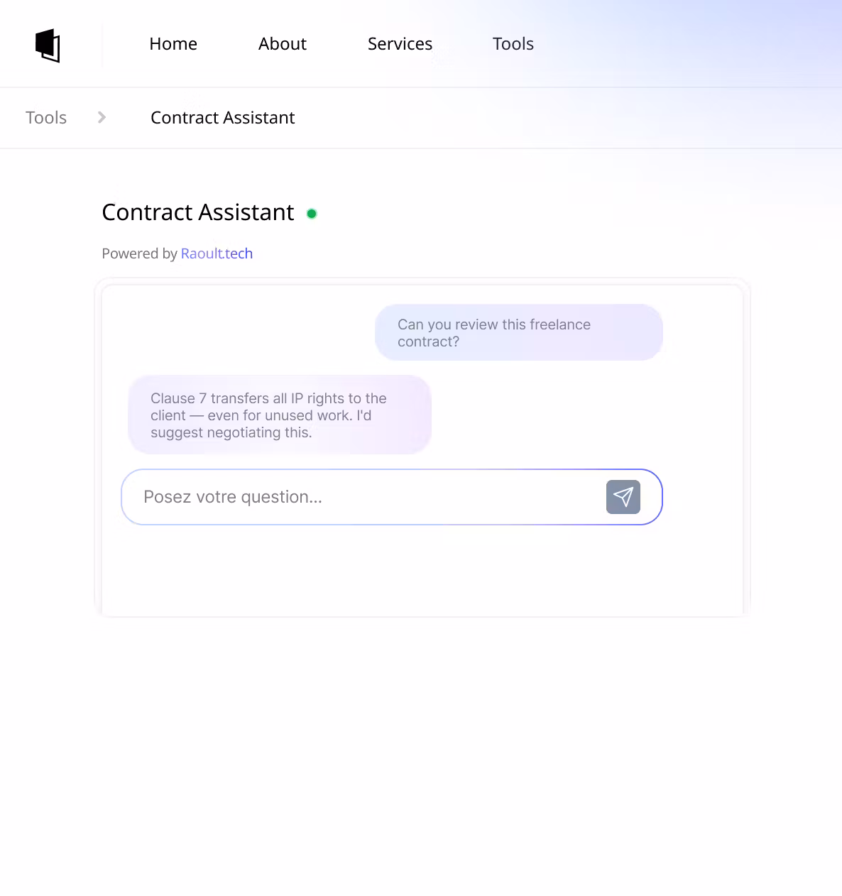 Interface externe pour clients