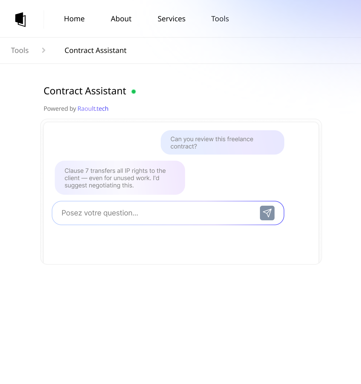 Interface externe pour clients